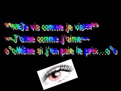 je vis comme je vis